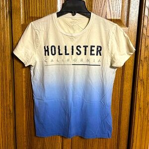 Men’s Blue/Cream Ombré Hollister T-Shirt - Xsmall